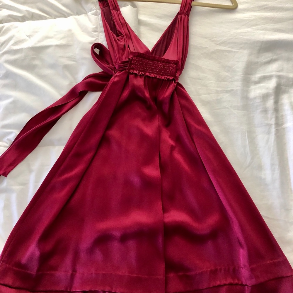 Vera Wang Burgundy Wine Silk Dress